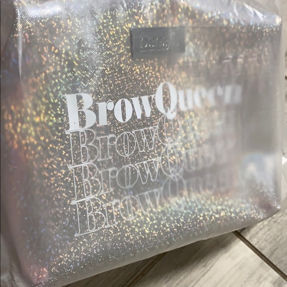 Benefit Brown Queen Sparkly Silver Makeup Bag - Picture 2 of 5